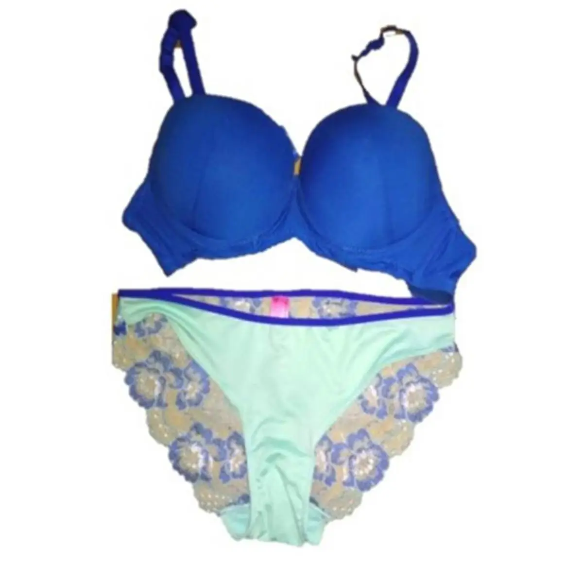 Picture of comfortable stylish blue foam bra and penty set