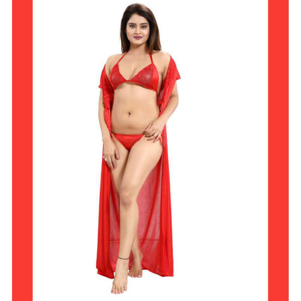 Picture of Night Dress (Nightly) 3 Part Long Indian