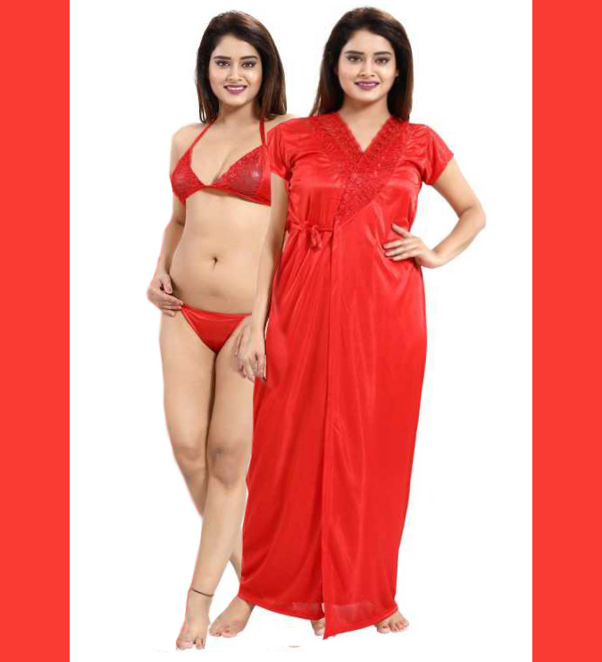 Picture of Night Dress (Nightly) 3 Part Long Indian