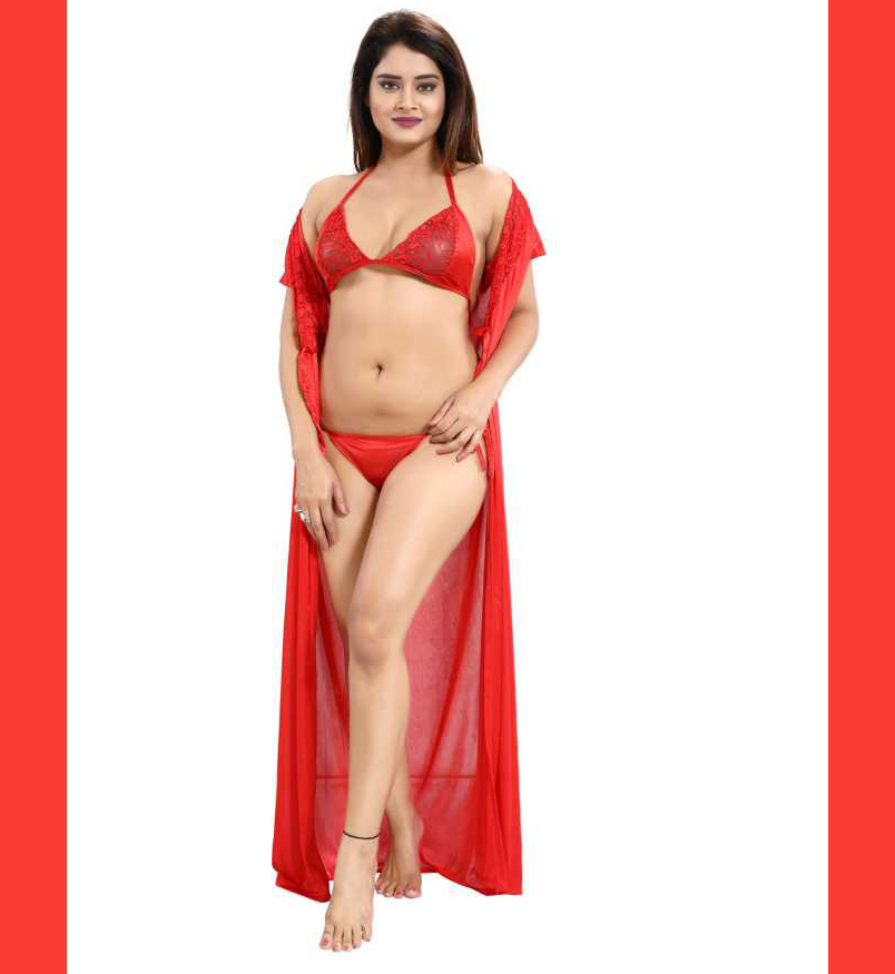 Picture of Night Dress (Nightly) 3 Part Long Indian