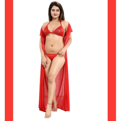 Picture of Night Dress (Nightly) 3 Part Long Indian