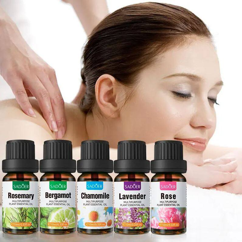 Picture of SADOER Rosemary Bergamot Lavender Rose Chamomile Multipurpose Plant Face & Body Essential Oil- 10ml