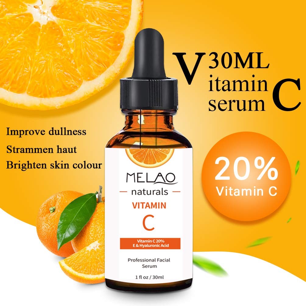 Picture of Melao Naturals Vitamin C 20% E & Hyaluronic Acid Professional Facial Serum 30ml