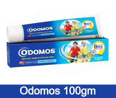 Picture of Odomos Blue 100gm Naturals Mosquito_Repellent Non-Sticky Cream with Vitamin E & Almond Oil (Made in India)
