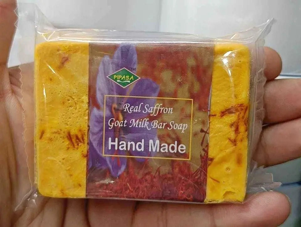 Picture of Hand Made Real Saffron Goat Milk Bar Soap -90g