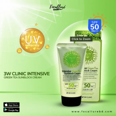 Picture of 3W Clinic Intensive Green Tea Sunblock Cream SPF 50+PA+++ 70ml
