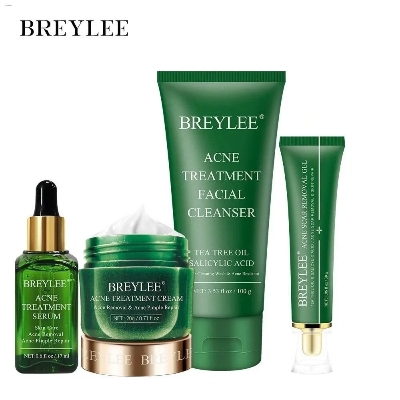 Picture of Breylee Acne Treatment Set 4pcs (Facial Cleanser, Acne Gel, Serum ,Cream (Combo Pack 4pcs)