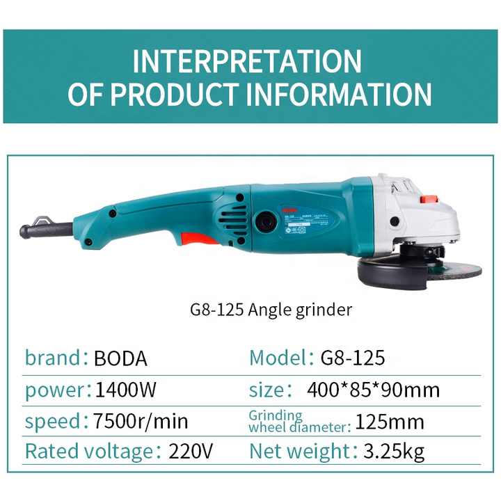 Picture of Angle Grinder 5" 1400W ( BODA G8-125 )