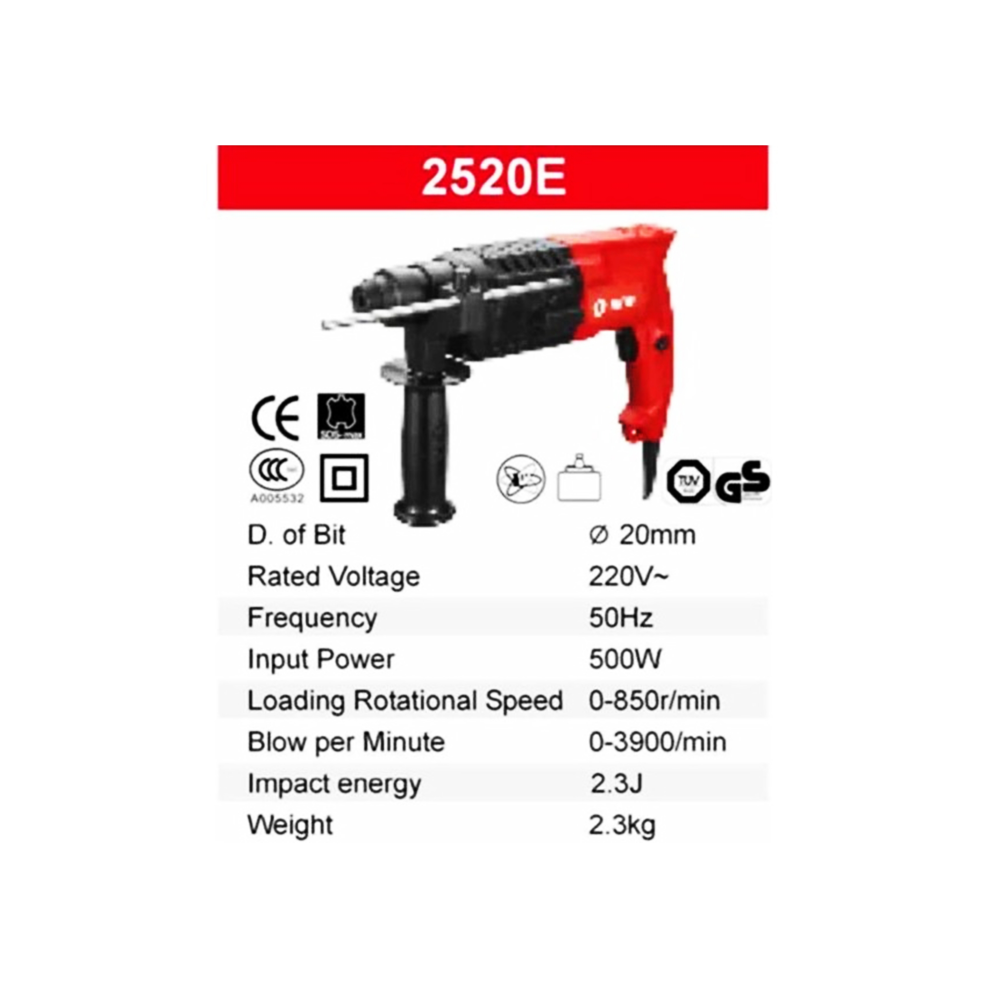 Picture of Rotary Hammer Drill 500W 20mm ( KEN 2520E )