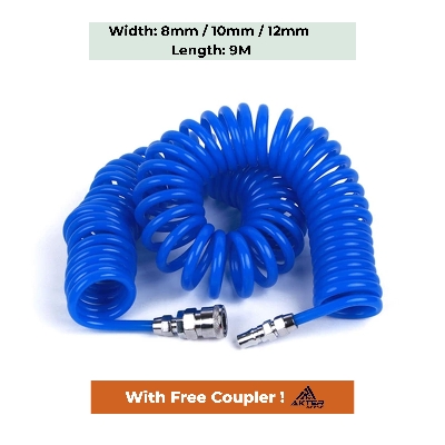 Picture of Pneumatic Spiral Pipe 8MM / 10MM / 12MM - 9M Length With Free Coupler Set - MADE IN KOREA