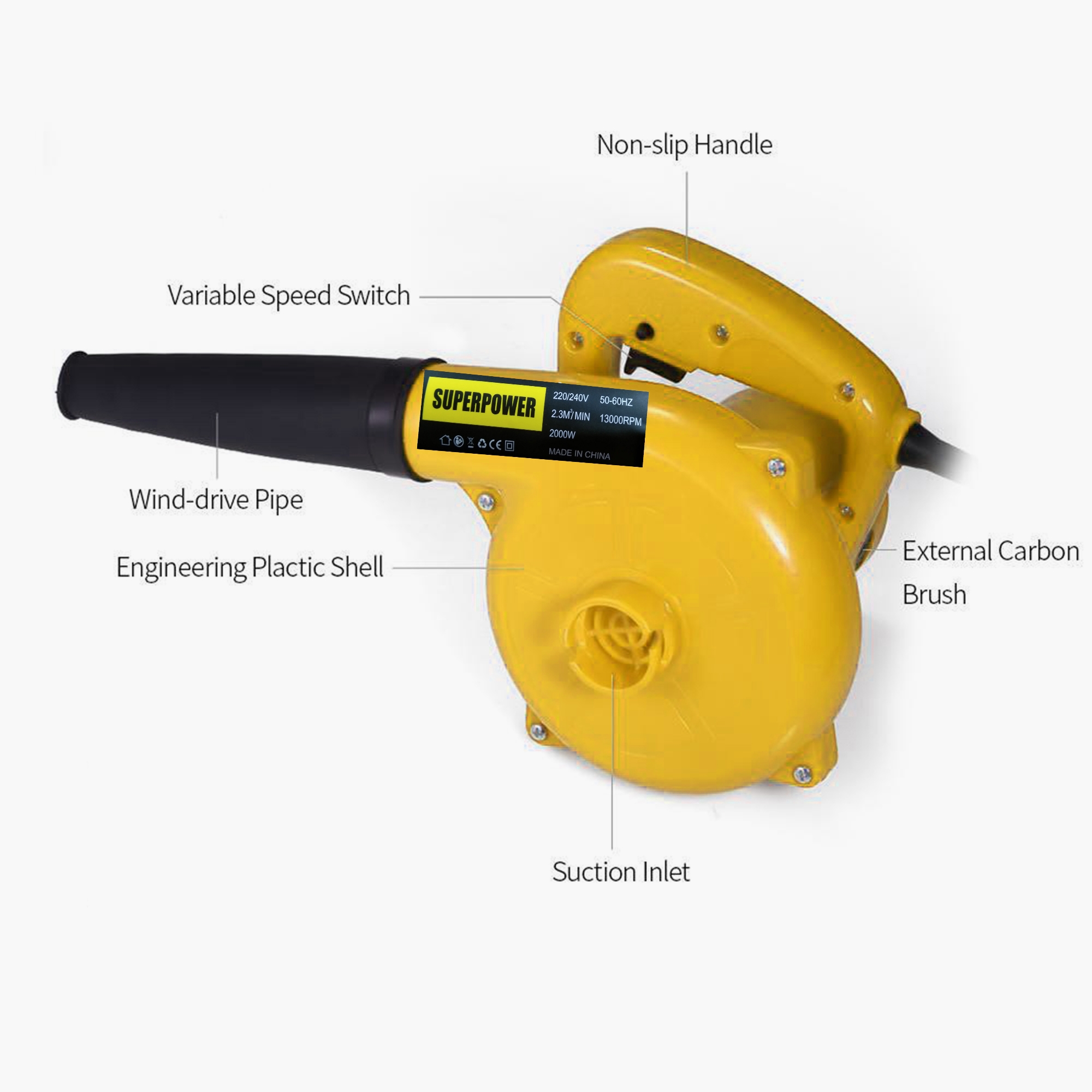 Picture of Air Blower & Vacuum [ 2 In 1 ] 2000W Dust Cleaning Machine ( SUPERPOWER )