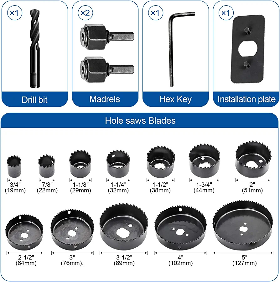 Picture of Hole Saw Set 16 PCS 19mm To 127mm