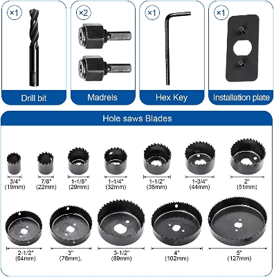 Picture of Hole Saw Set 16 PCS 19mm To 127mm