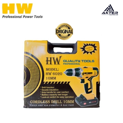 Picture of HW Cordless Drill Macine With 20V Double Battery - 10MM ( HW 6020 )