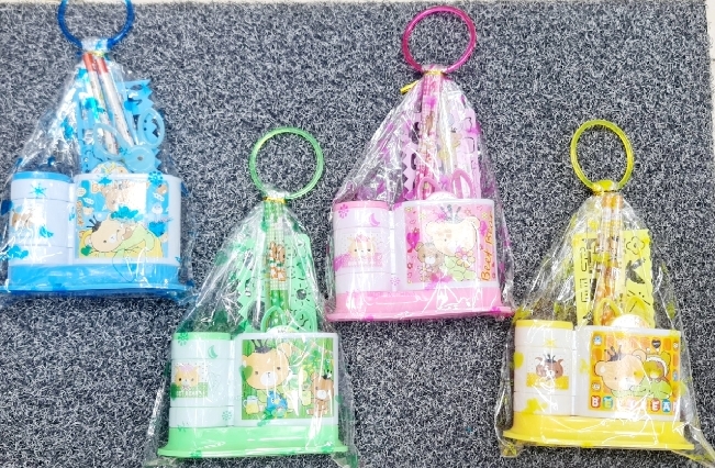 Picture of 7 in 1 communication pen stand with stationary set baby gift set