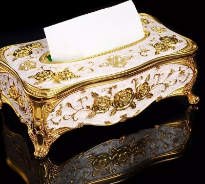 Picture of WHISM Europe Style Elegant Tissue Box Table Napkin Holder Noble  a Tissue Holder Napkin Box Wipes Container for Napkins Paper