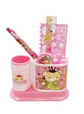 Picture of 7 in 1 communication pen stand with stationary set baby gift set