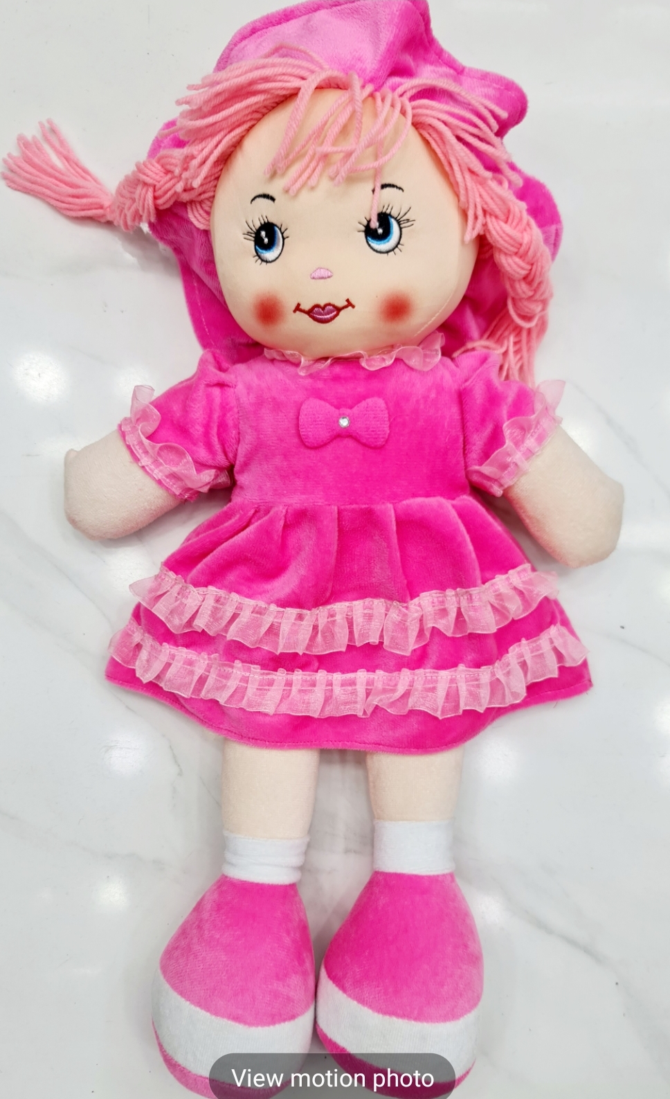 Picture of Candy Dol Soft Toy Lovely Baby Woolen Soft Doll  Gift for Girls Kids pink red parple