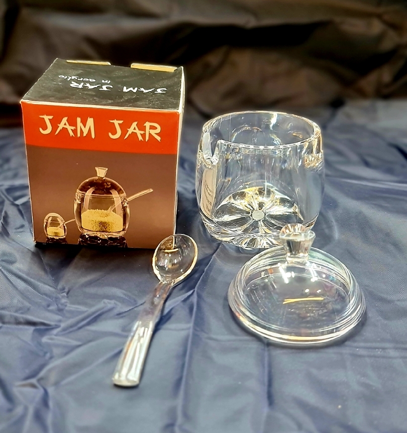 Picture of Salt pot acrylic hi quality jars product  canister with cover spooth crystal colour