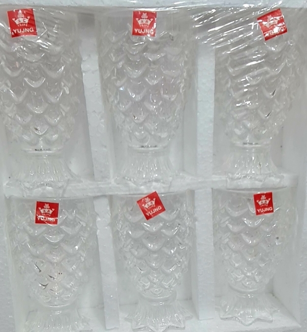 Picture of New water glass Plastic Drinking Glasses Crystal Set of 6 pieces Unbreakable Stylish Transparent Glass, Water Glass, Juice Glass
