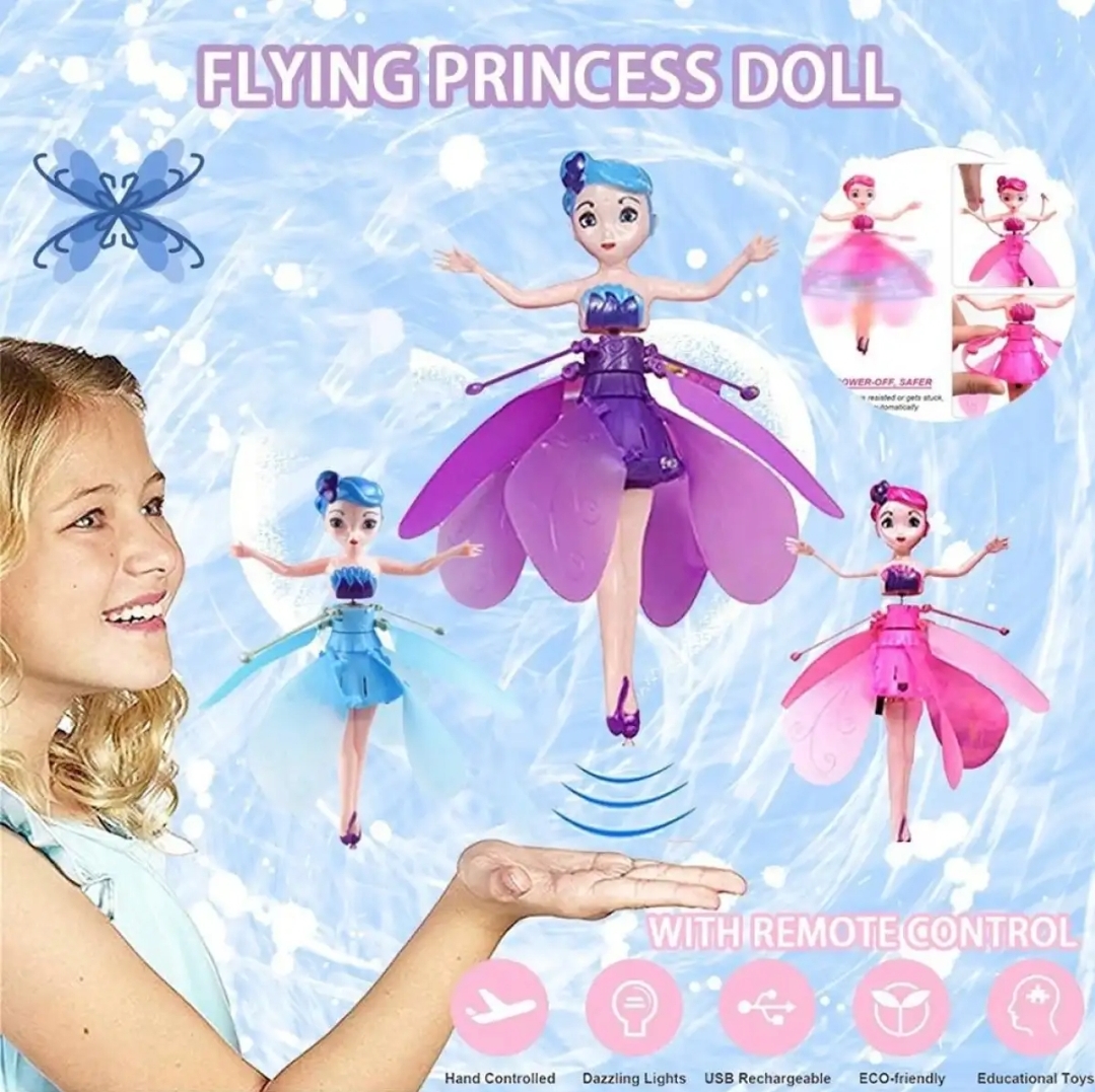 Picture of Frozen Barbie princess Flaying Doll  Blue or pink Doll