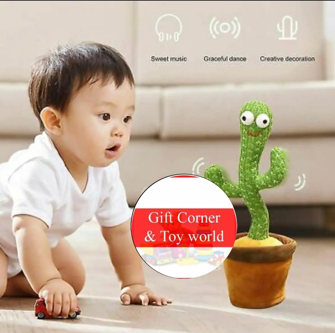 Picture of Dancing Cactus Toy Electric Cactus Sing Repeat Singing Rechargeable Talking Cactus Mimicking Toy For Plush Toys 120 SONGS