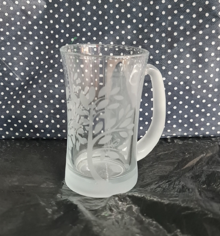 Picture of Glass mug printed design forestate new model clear 1 Pcs Clear Glass Juice/Drinking/water Mug- 305ml