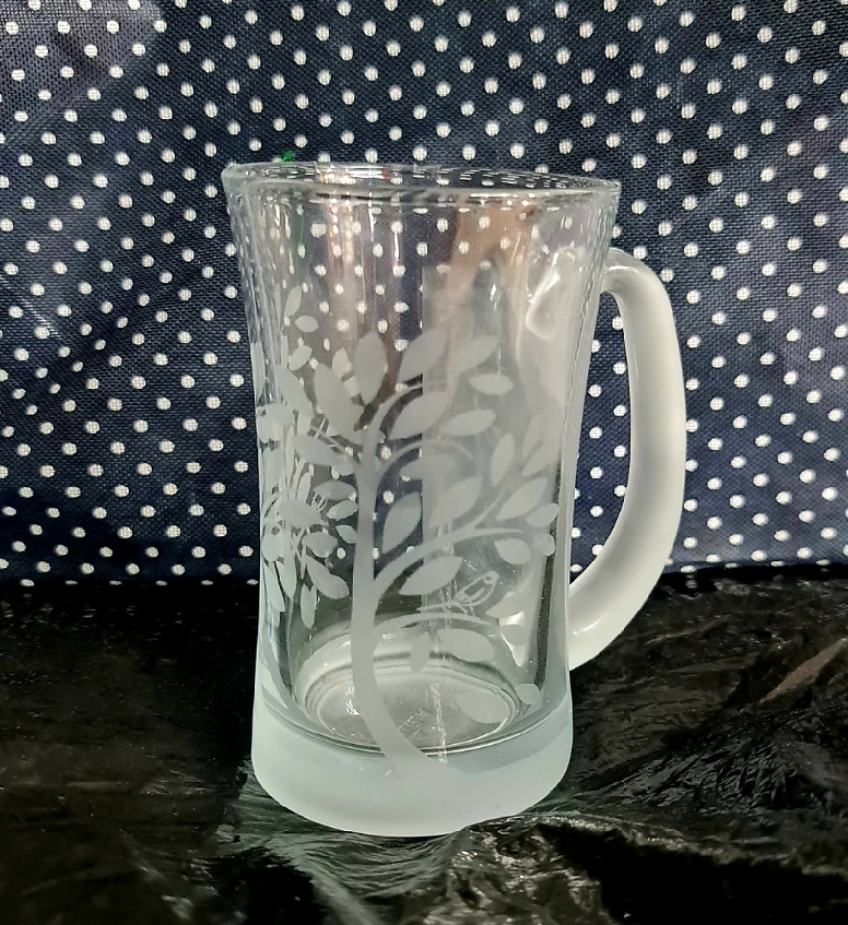 Picture of Glass mug printed design forestate new model clear 1 Pcs Clear Glass Juice/Drinking/water Mug- 305ml