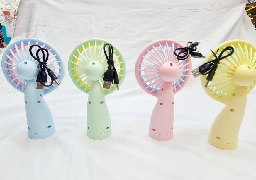 Picture of Portable mini rechargeable travel fan for indoor and outdoor usePremium Quality - Rechargeable Folding Fan With LED Light- Signifying Quality - Simple to Use