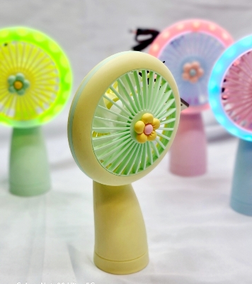 Picture of Portable mini rechargeable travel fan for indoor and outdoor usePremium Quality - Rechargeable Folding Fan With LED Light- Signifying Quality - Simple to Use