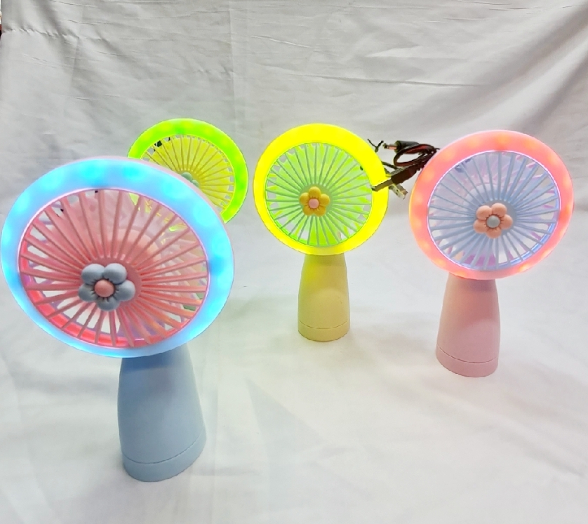 Picture of Portable mini rechargeable travel fan for indoor and outdoor usePremium Quality - Rechargeable Folding Fan With LED Light- Signifying Quality - Simple to Use