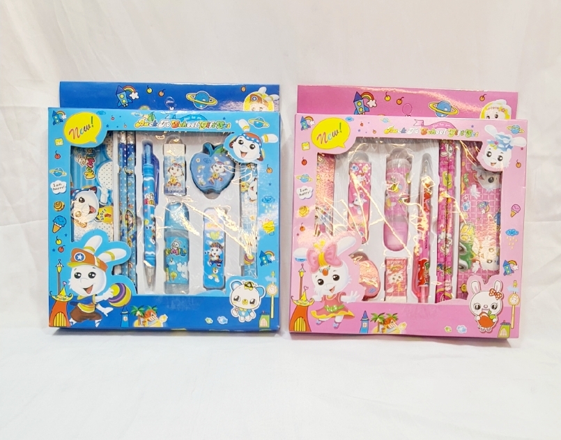 Picture of Stationary Set give set pencil set 9pc - Blue/Pink Back To School Gift Set For Kids - aney question give set