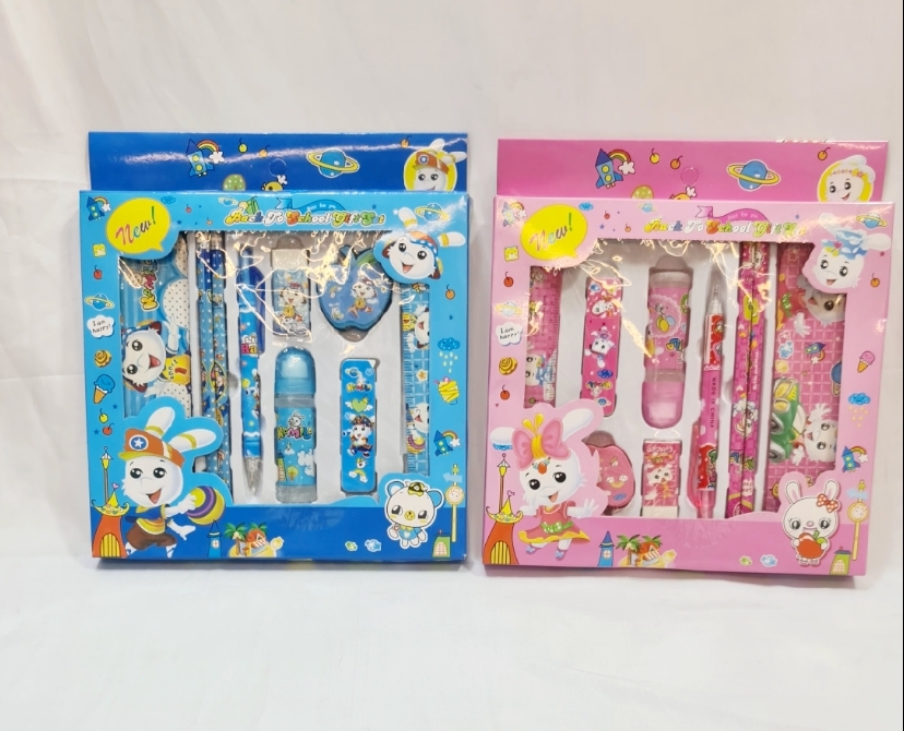 Picture of Stationary Set give set pencil set 9pc - Blue/Pink Back To School Gift Set For Kids - aney question give set