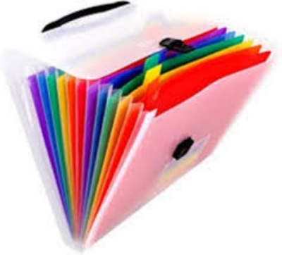 Picture of New model transparent file bag  LQ Industrial Mini Document File A6 Rainbow Expanding File Folder 13 Pocket File Organizer for Storage Invoice, Receipt Information, Cards, Coupon