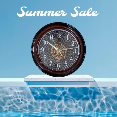 Picture of stylish wall clock Islamic wall clock Allah Muhammad Mecca Madina writing wall clock dealing wall clock