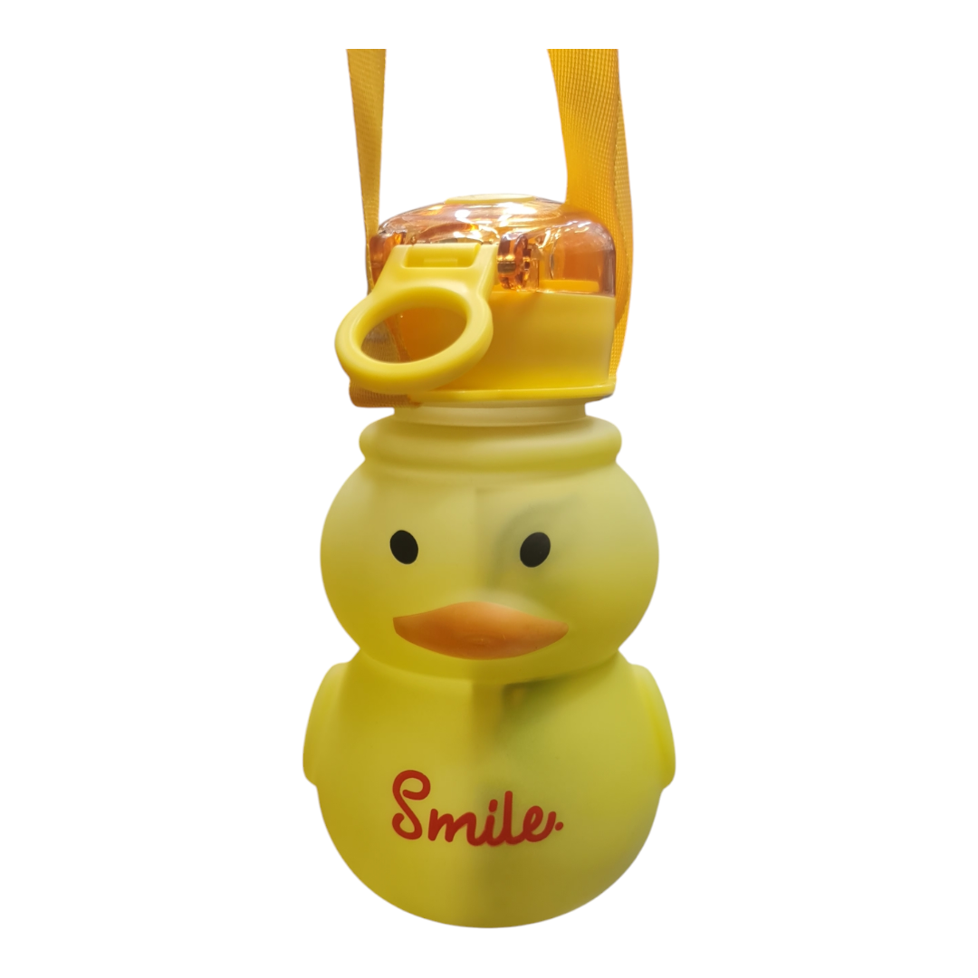 Picture of Cute Cartoon panda Children Straw Bottle Portable Leakproof Antichoking Water Cup 600ml Large Capacity Baby Infant Learning Training Drinking Bottle School flag.