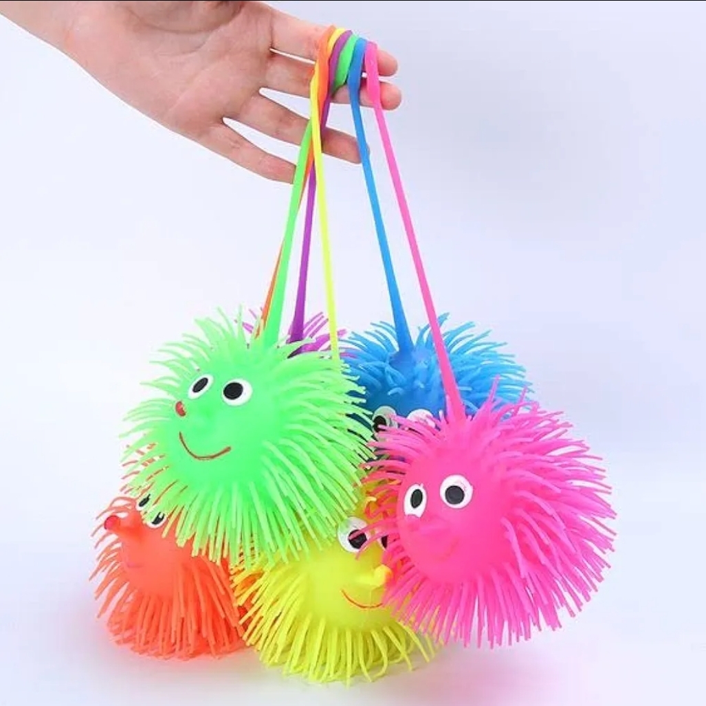 Picture of Lighting Puffer Soft Ball Rubber soft octopus ball Lighting Puffer Octopus Soft Rubber Ball-1 Piece Verbier Led Lights Puffer Toys Balls Stress Relief Toy Set Flashing Puffer Ball Toys Squishy Smiley Face Balls Playing Fun for Children Boys Girls Set of 2