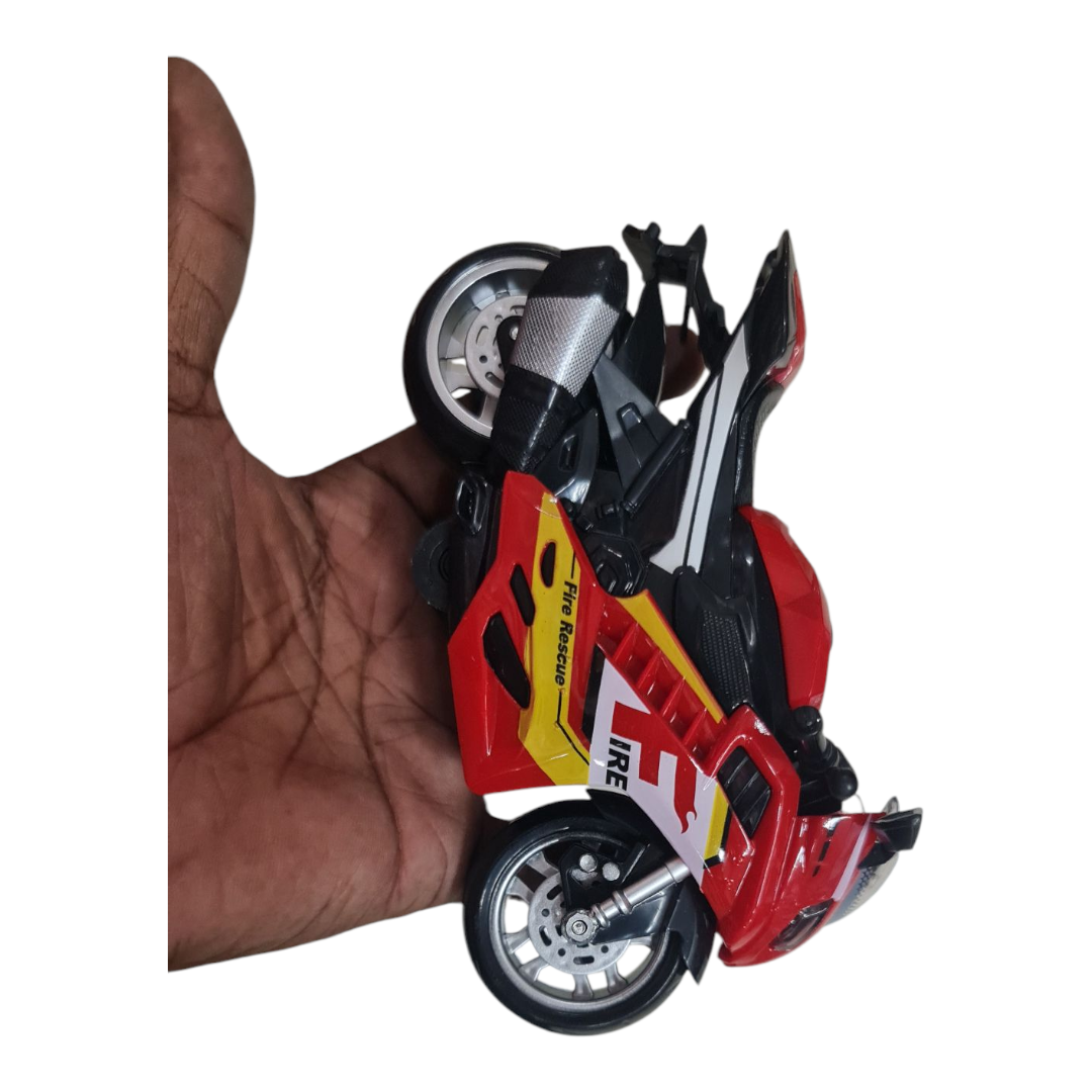 Picture of Kids Motorcycle Model Lighting Sound Effects Children Motorbike Toy Hobbies Model Swat Motorcycle Rescue Bike Friction Powered Action Special Police Motorcycle Emergency Vehicle Model Toy with Light Music Simulation - Multicolor
