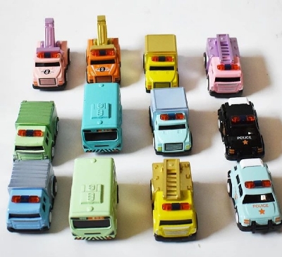 Picture of Metal Mini Car Model Toy Pull Back Car Toys City Corporation set metal body Engineering Vehicle Fire Truck Kids Inertia Cars Boy Toys Diecasts Toy for Children