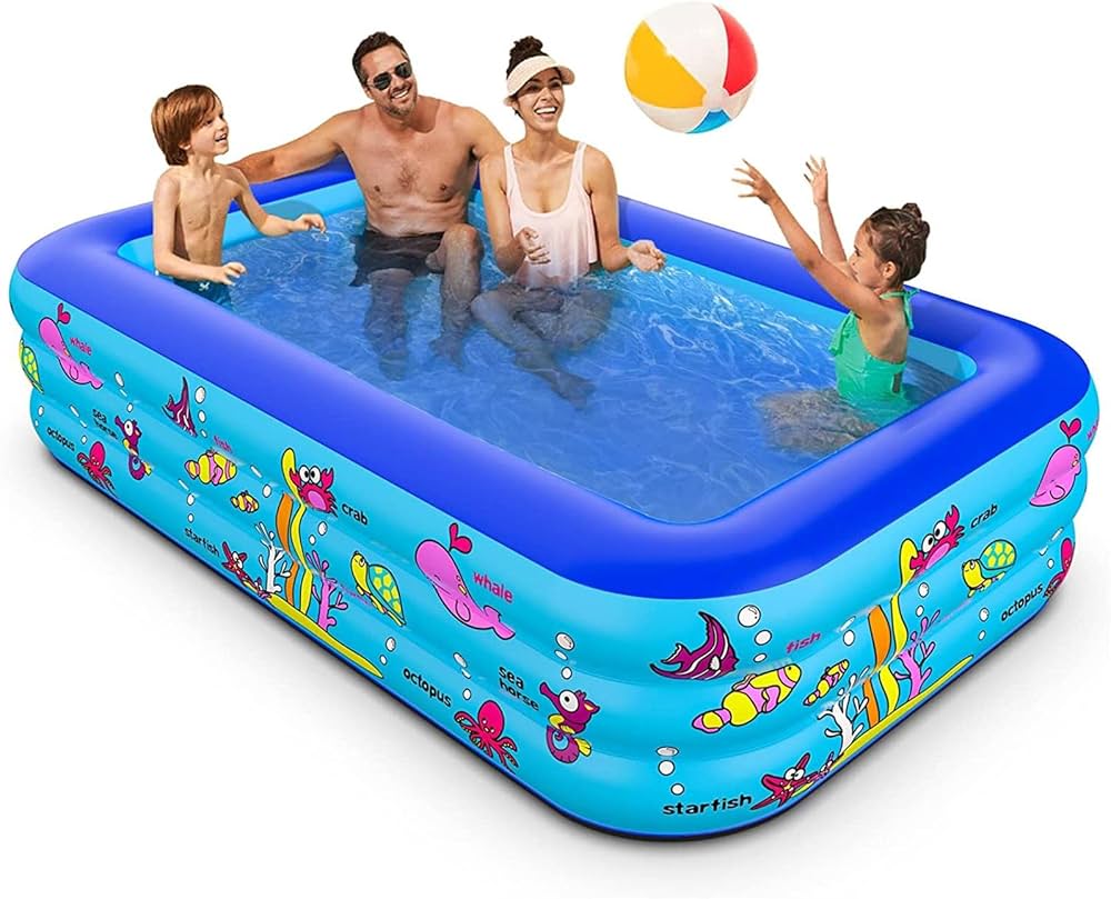 Picture of 305cm Inflatable Family Swimming Pool – | Easy Setup Backyard Water Fun PVC Outdoor Pool Set for Kids & Adults .