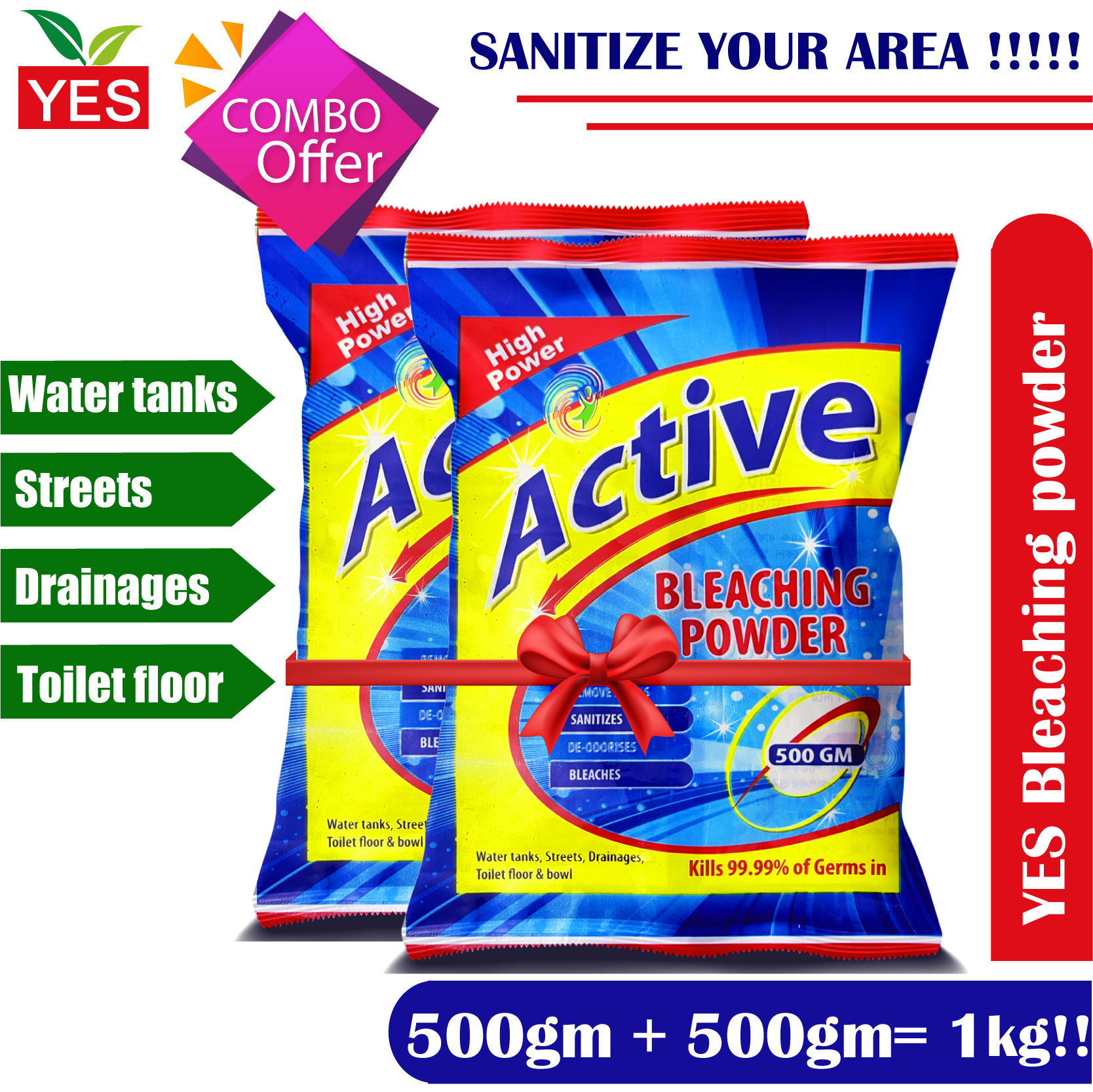 Picture of Active Bleaching Powder Combo - 500gm+500gm (1KG)