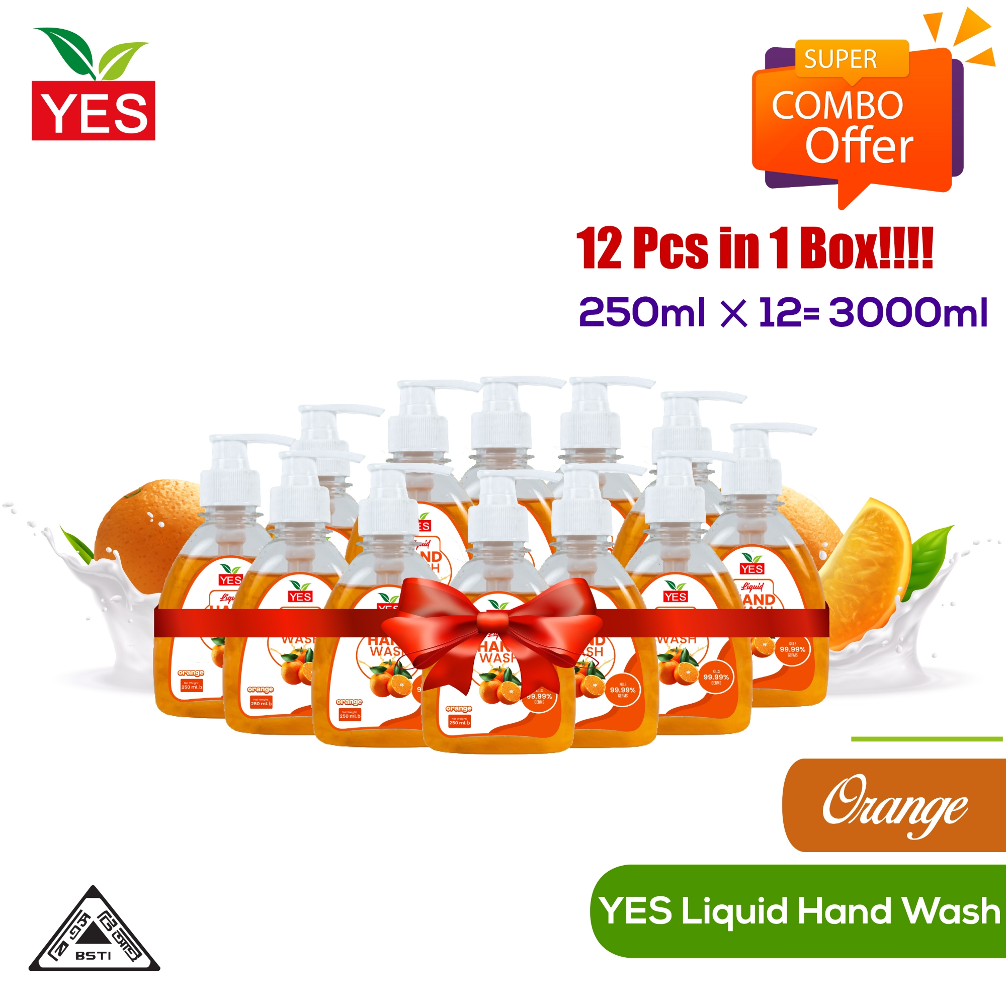 Picture of Yes Hand Wash Liquid Orange - 250ml (12 Pcs Pack)