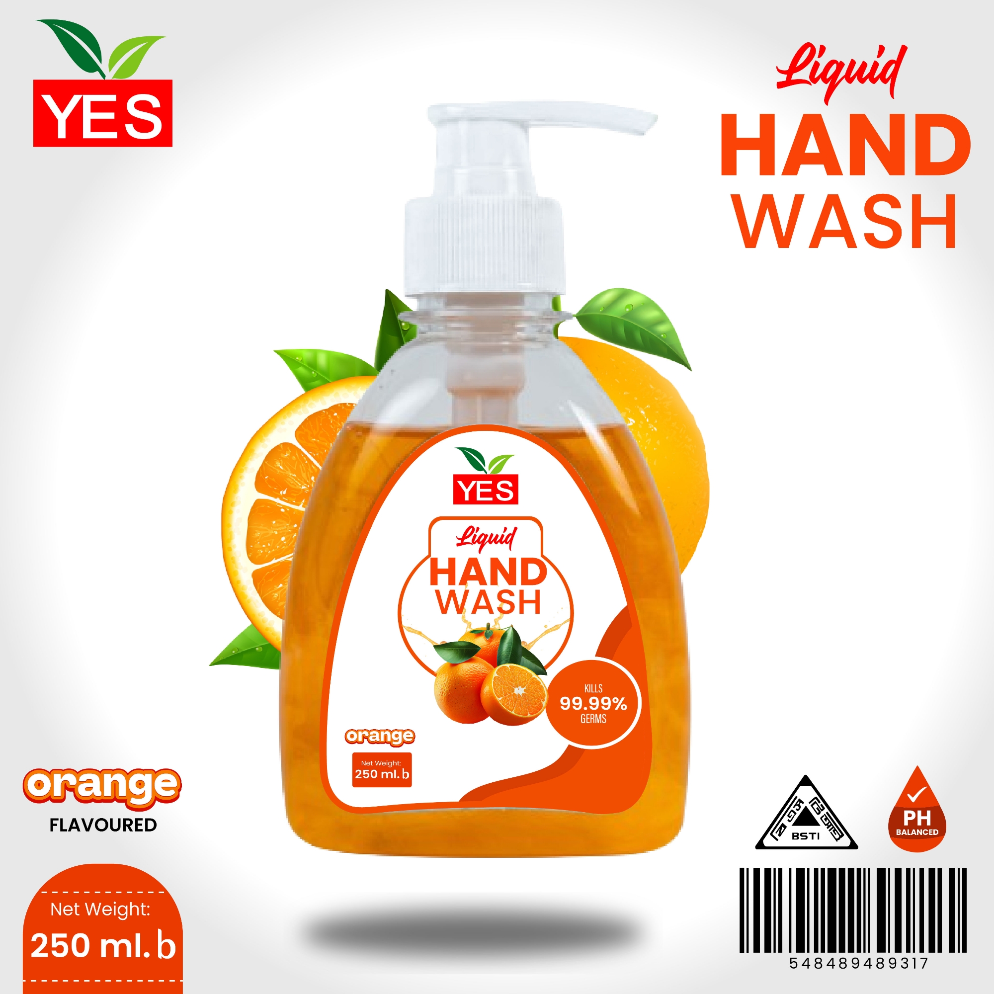 Picture of Yes Hand Wash Liquid Orange - 250ml (12 Pcs Pack)