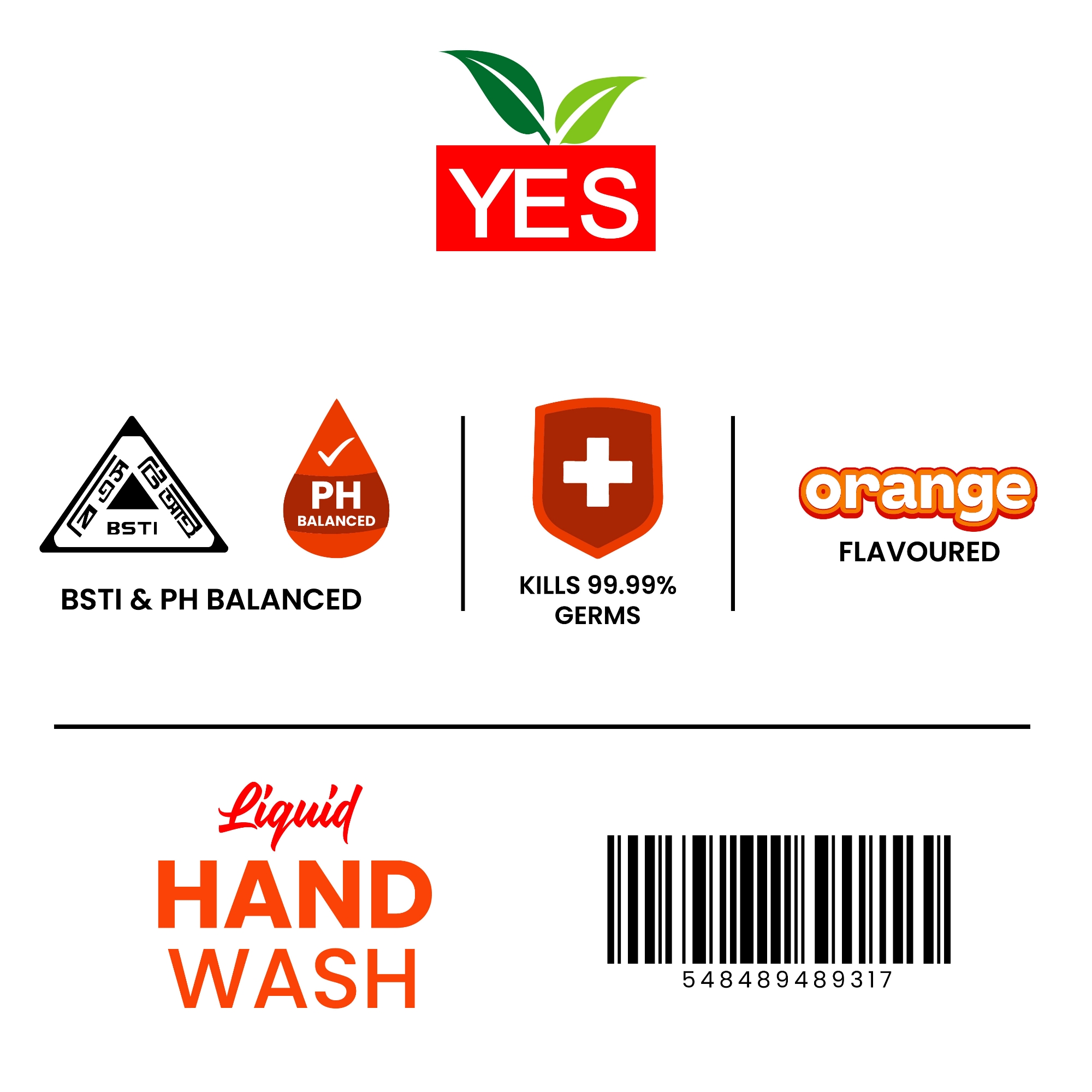 Picture of Yes Hand Wash Liquid Orange - 250ml (12 Pcs Pack)