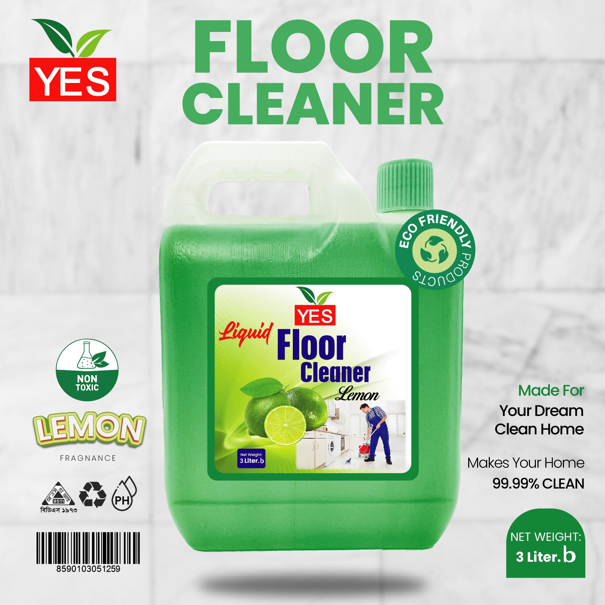 Picture of Yes Floor Cleaner Liquid Lemon - 3Ltr.