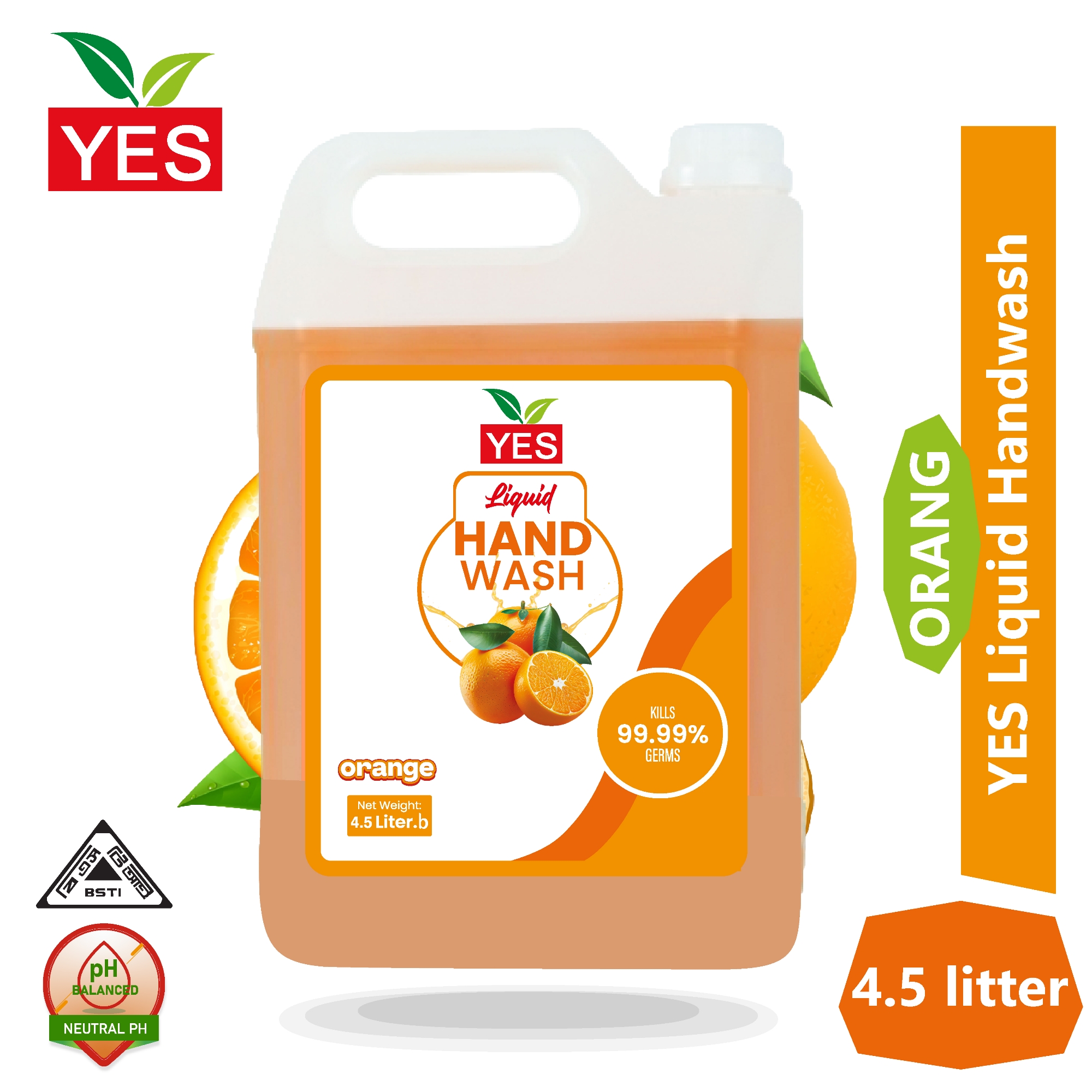Picture of Yes Hand Wash Liquid Orange - 4.5Ltr.