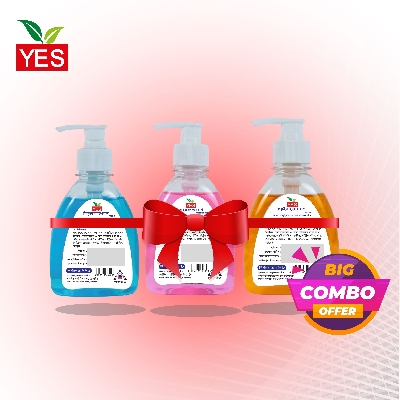 Picture of Yes Hand Wash Liquid 3 In 1 Combo With Pump - (250X3=750Ml)