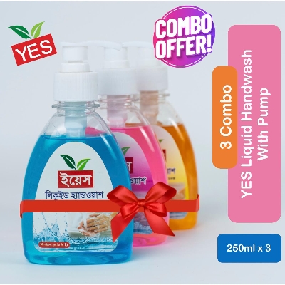 Picture of Yes Hand Wash Liquid 3 In 1 Combo With Pump - (250X3=750Ml)