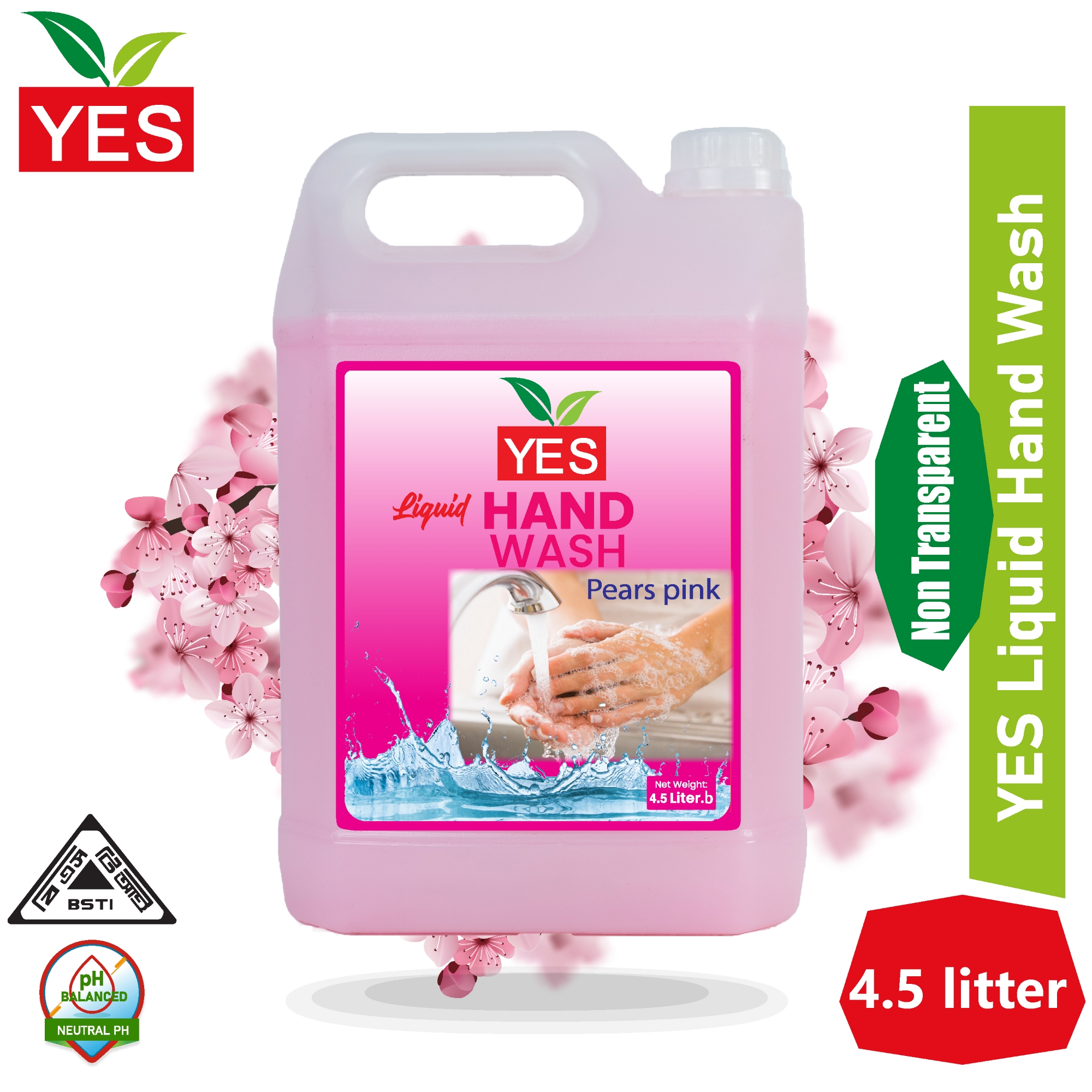 Picture of Yes Hand Wash Liquid Pears Pink - 4.5Ltr.