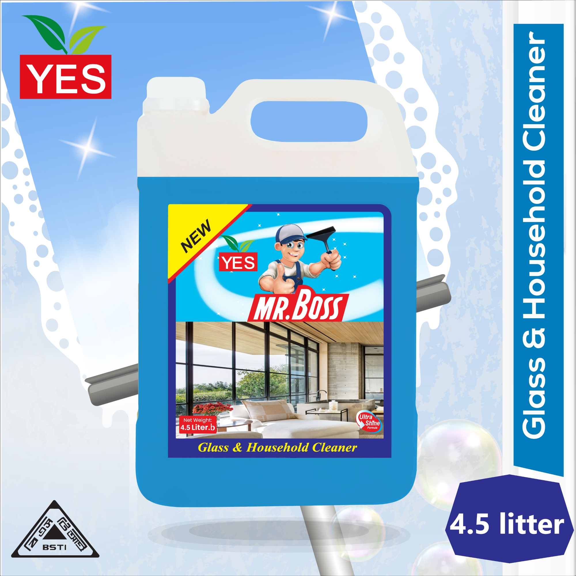 Picture of Mr Boss Glass Cleaner Liquid - 4.5Ltr.